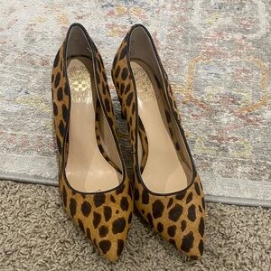 Vince Camuto Brown Leopard Print Heels